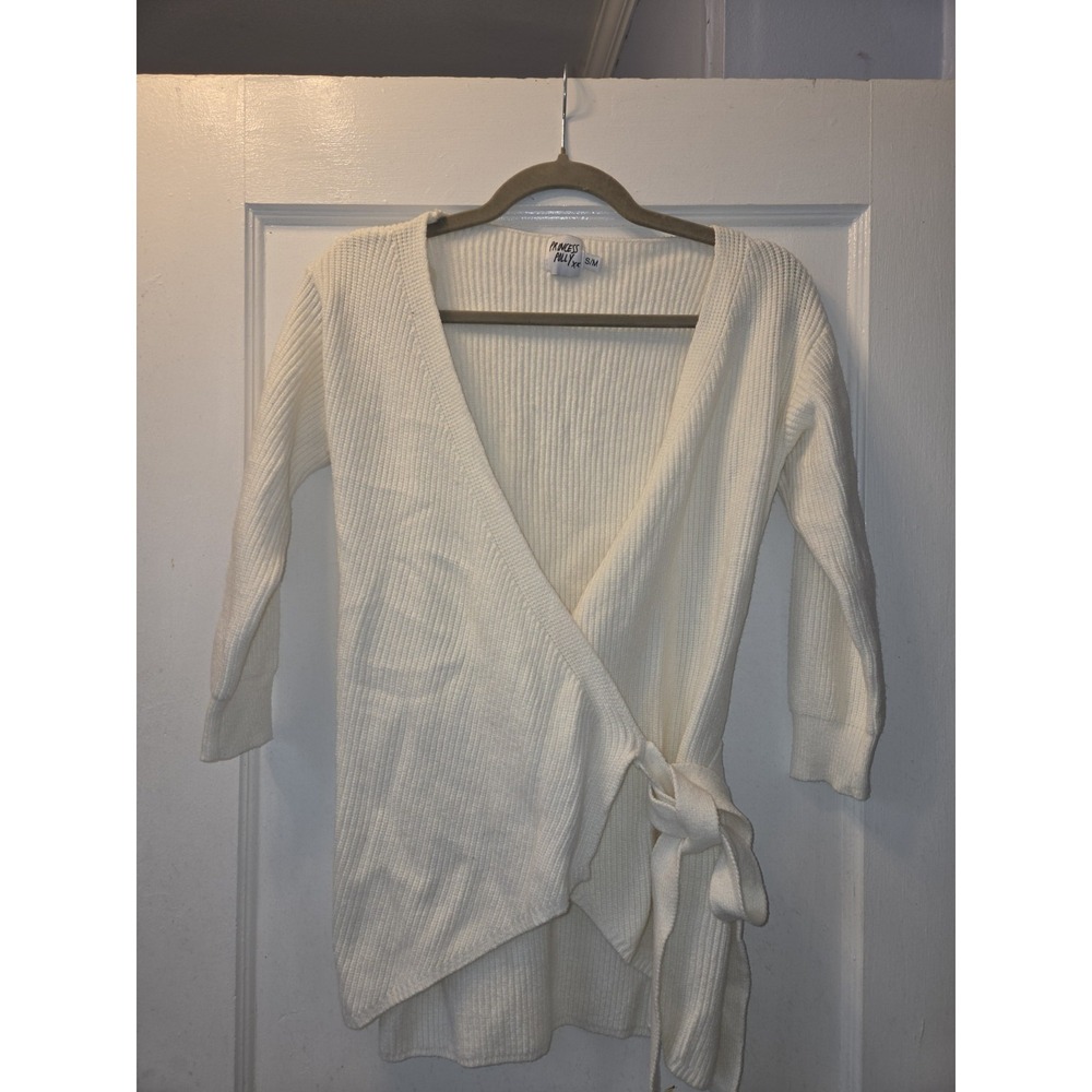 Princess Polly Cream Wrap Sweater. S